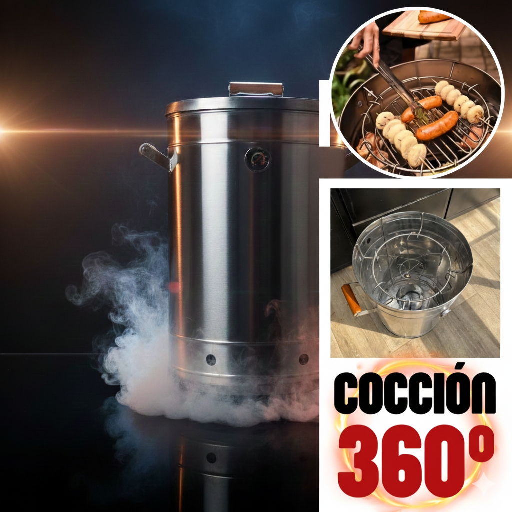 Master Grill Barrel Pro: El Secreto de la Carne Jugosa y el Sabor Ahumado Inigualable.